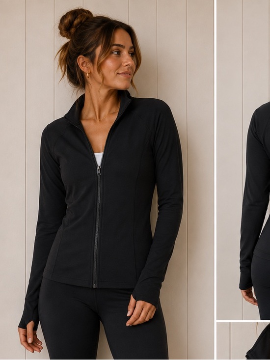 lululemon athletica Tops - lululemon athletica Black Full-Zip Technical Run Sweater